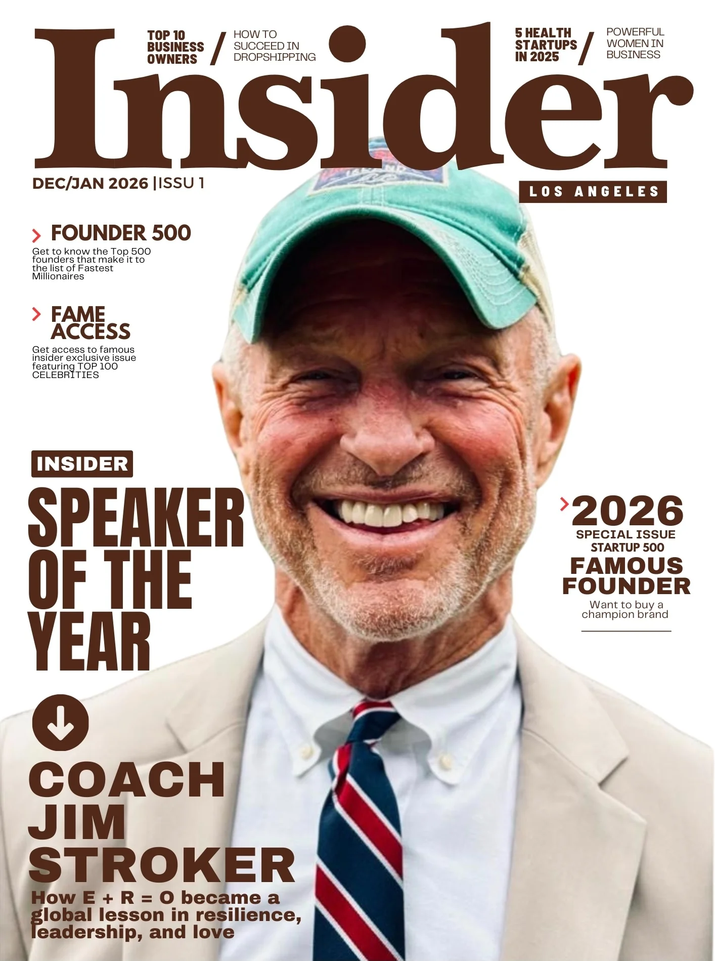 Insider Los Angeles magazine cover featuring Coach Jim Stroker